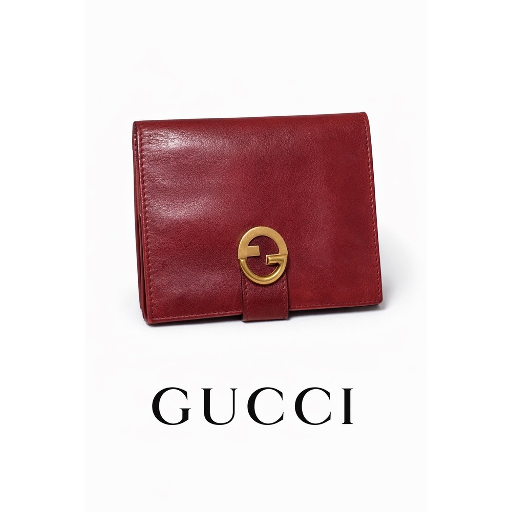 Gucci Wallet Burgundy Leather‎